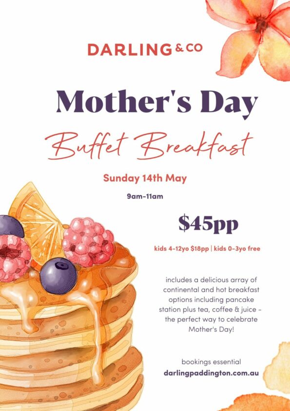 Mother's Day Buffet Breakfast at Darling & Co, Paddington, Brisbane